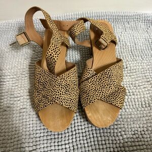 Madewell Brown and Black Mules with Clog Design